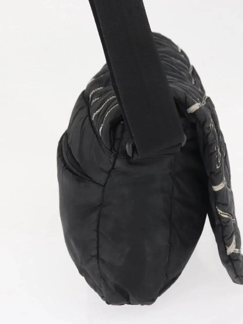 CHANEL Shoulder Bag Nylon Black CC Auth bs32635